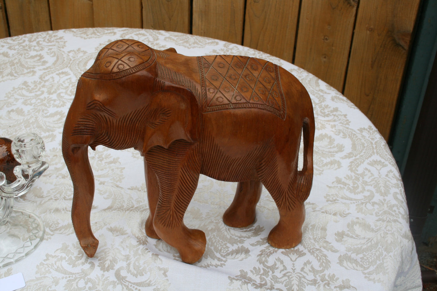 Huge hand-carved wooden elephant
