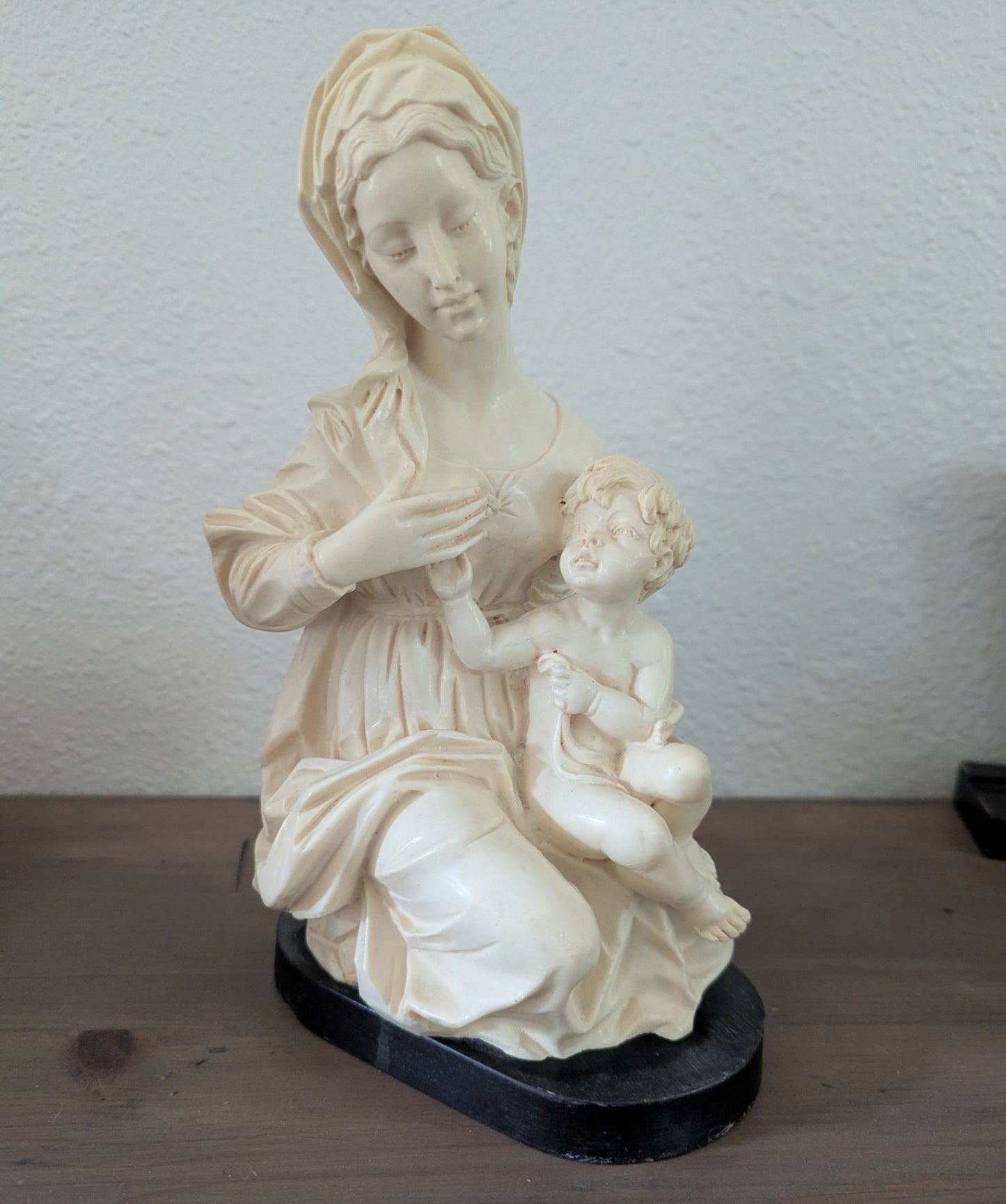 Vtg. Italian "Madonna & Child" Mid-Century Statue Signed