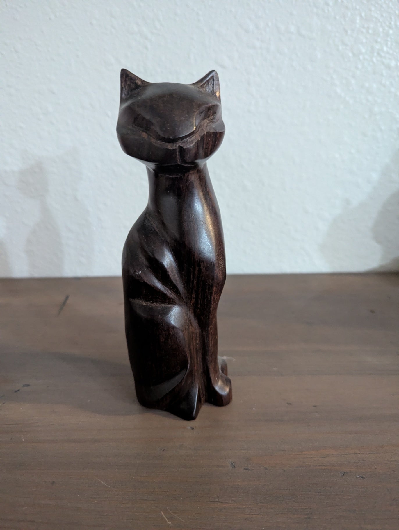 MCM Hand Carved Hardwood Siamese Cat