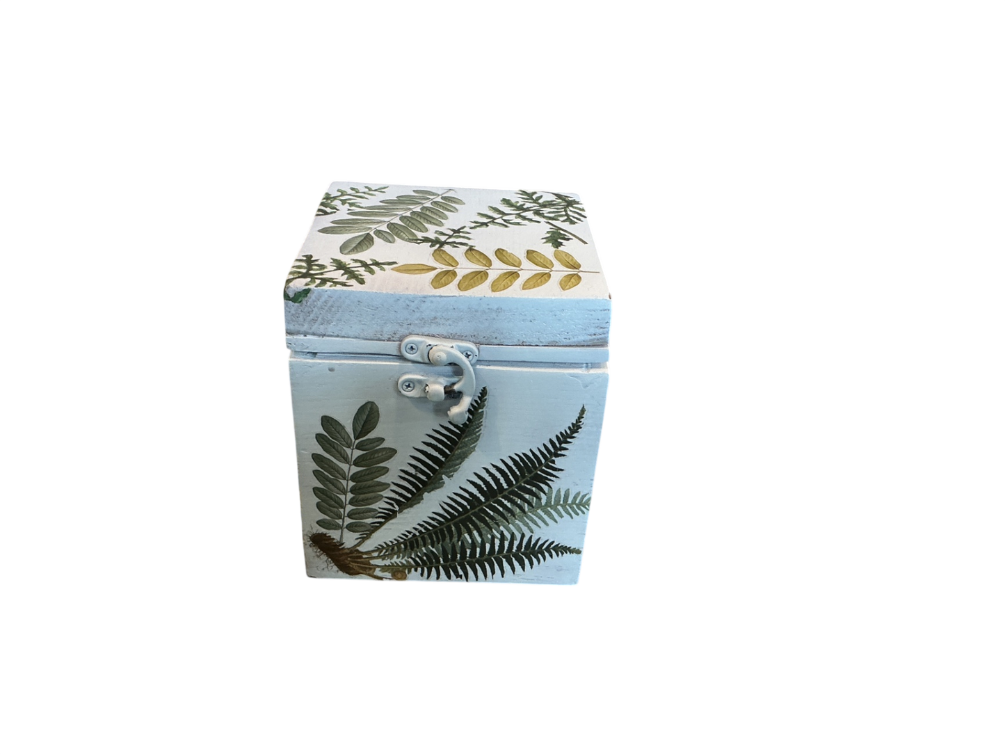 Wood Box small white and green