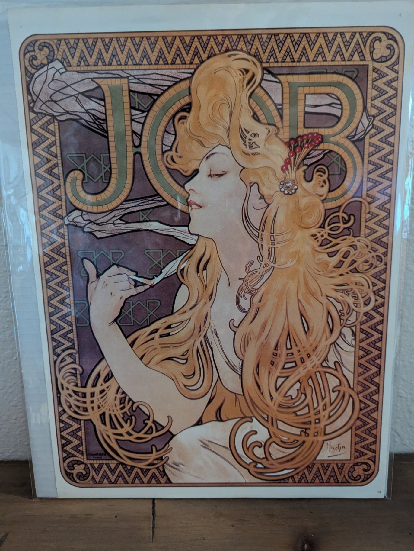 Reprint 1896 Art Nouveau "Job" by Mucha