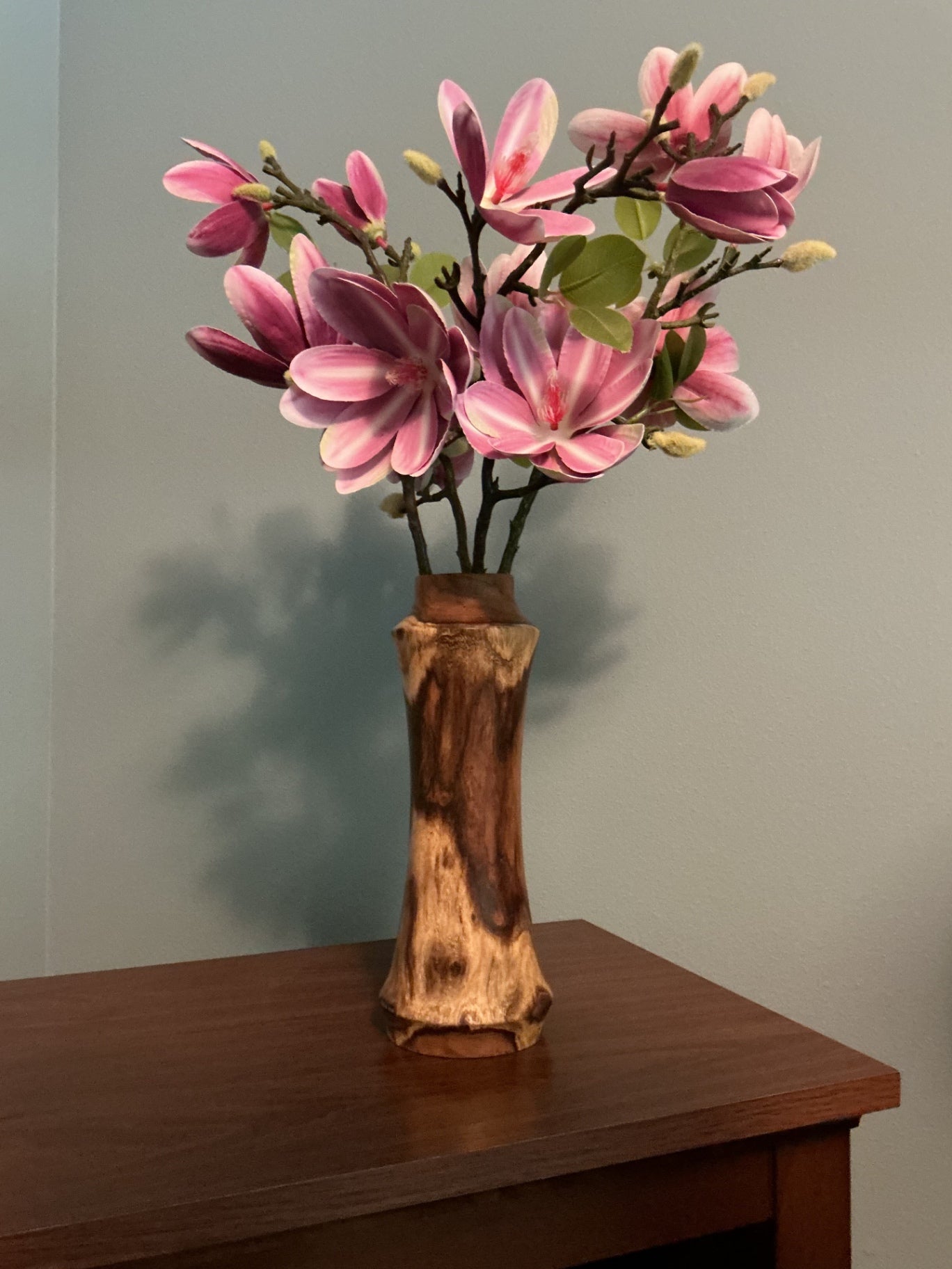 Beautiful Black Locust Vase….flowers sold separately.