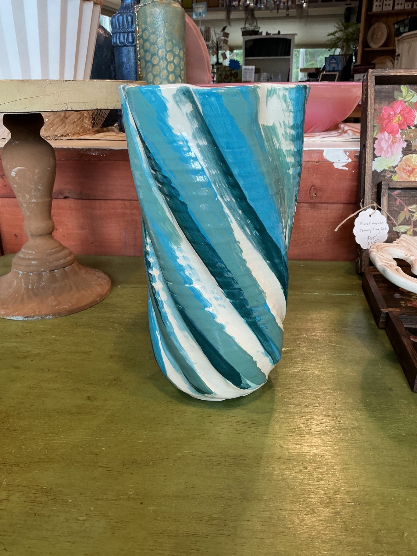 Mark Horiuchi Decorative Vase Blue and White