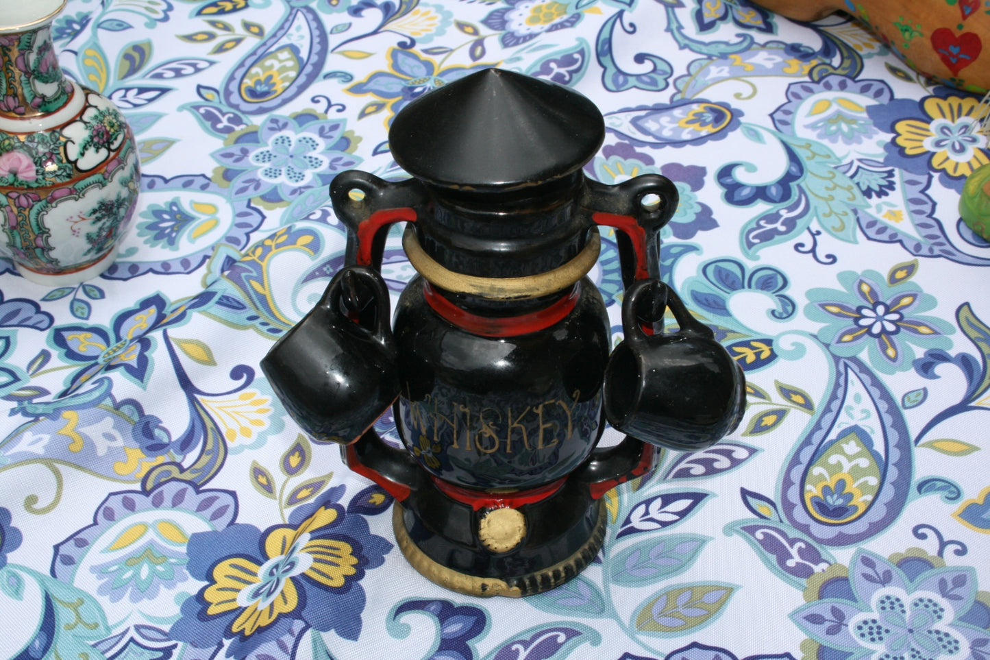 Victoria Ceramics "Whiskey" decanter and cups