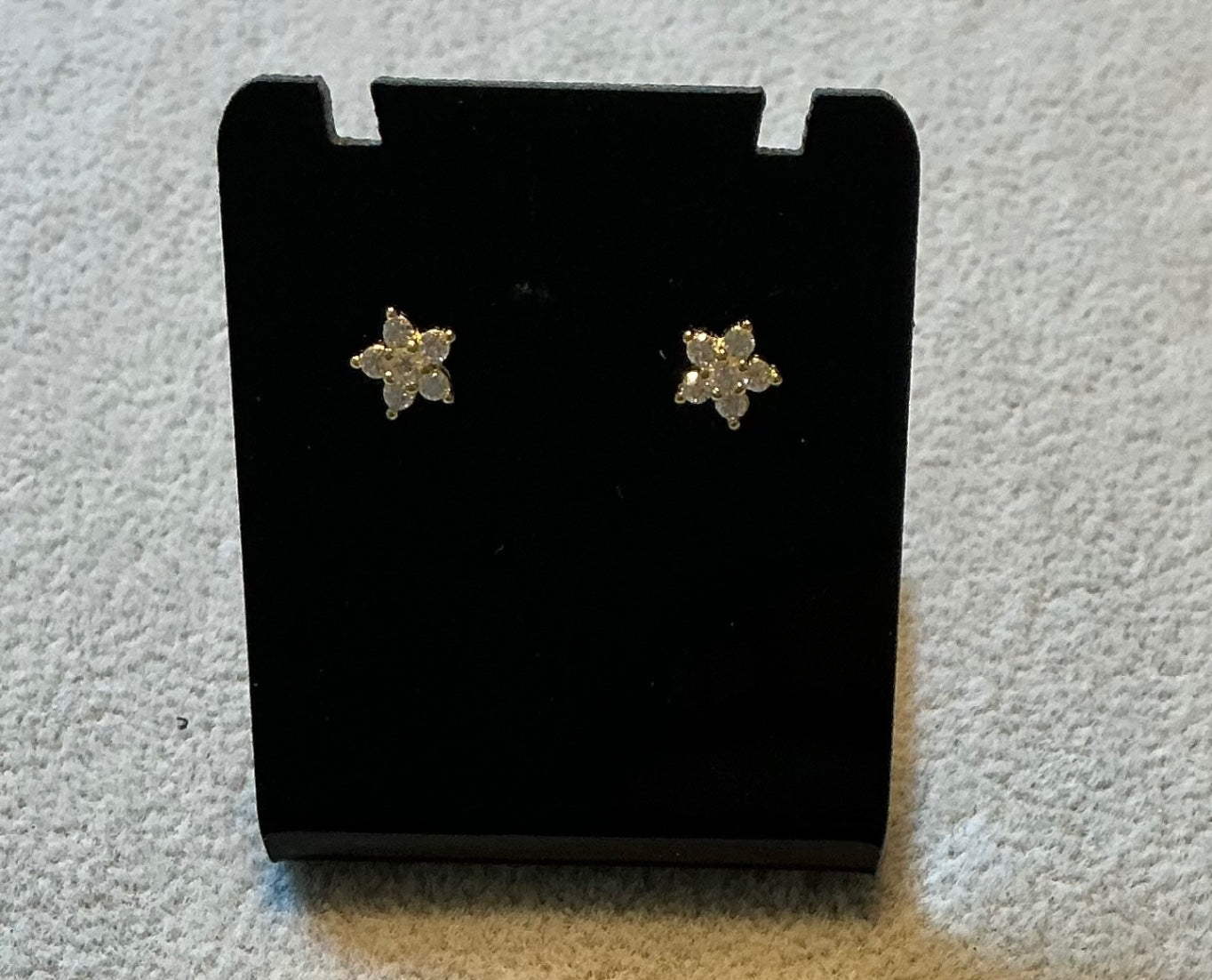 Small flower stud CZ earrings