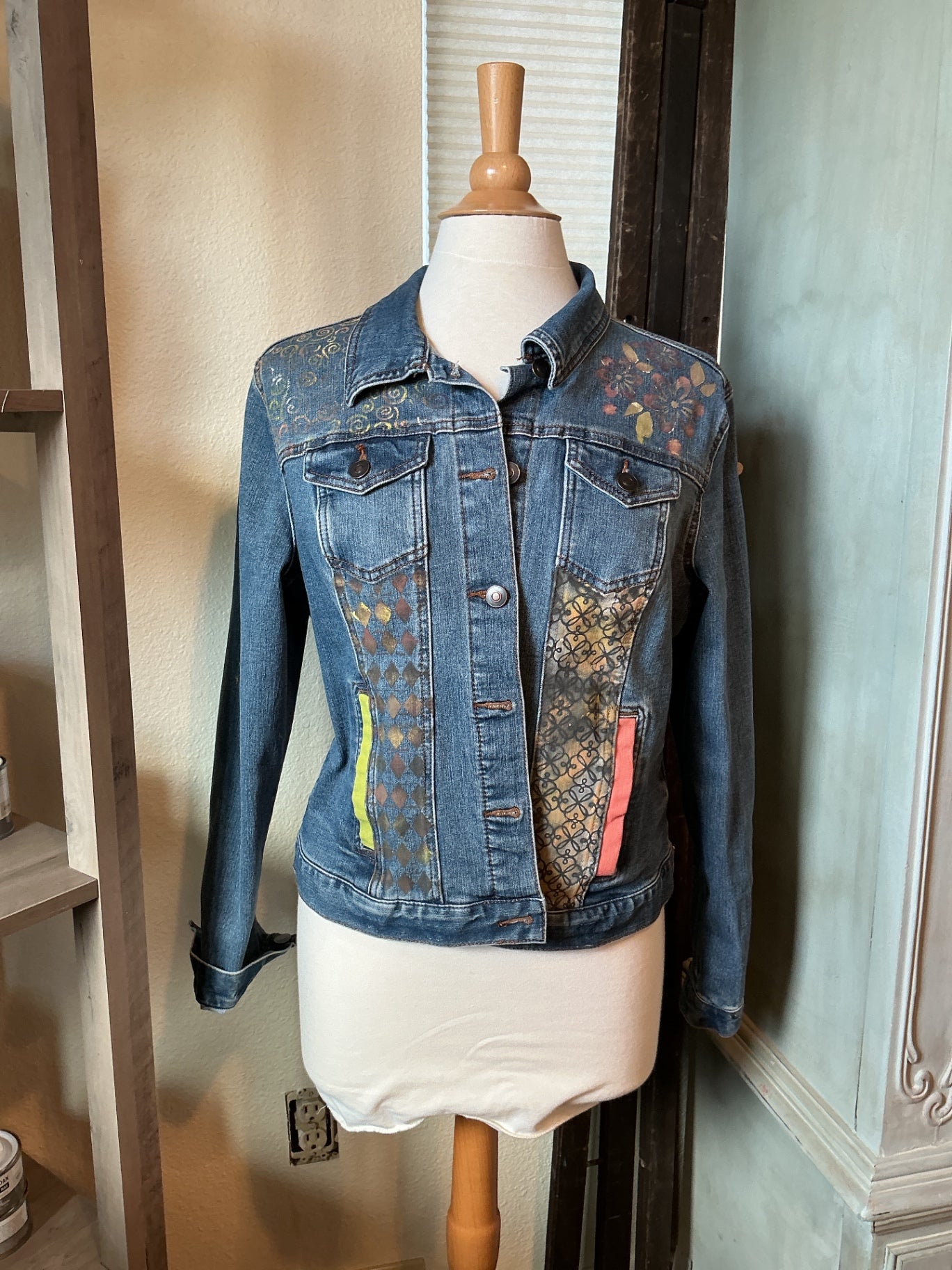 Denim jacket painted