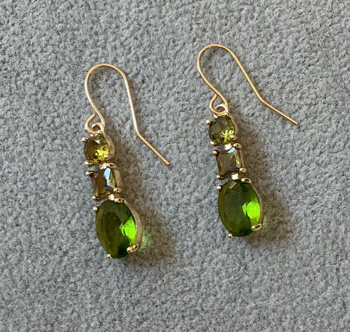 Green CZ earrings
