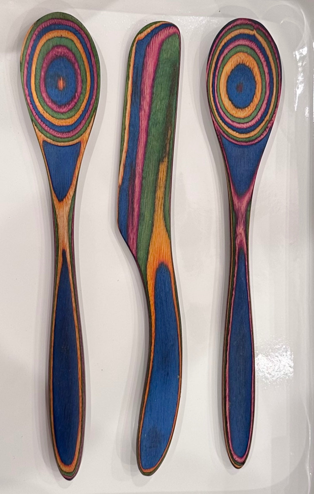 Colorful pakkawood utensils