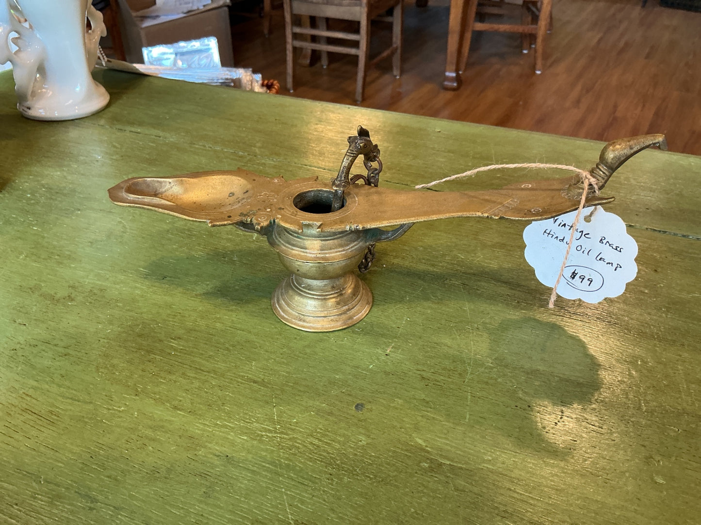Vintage Hindu oil lamp