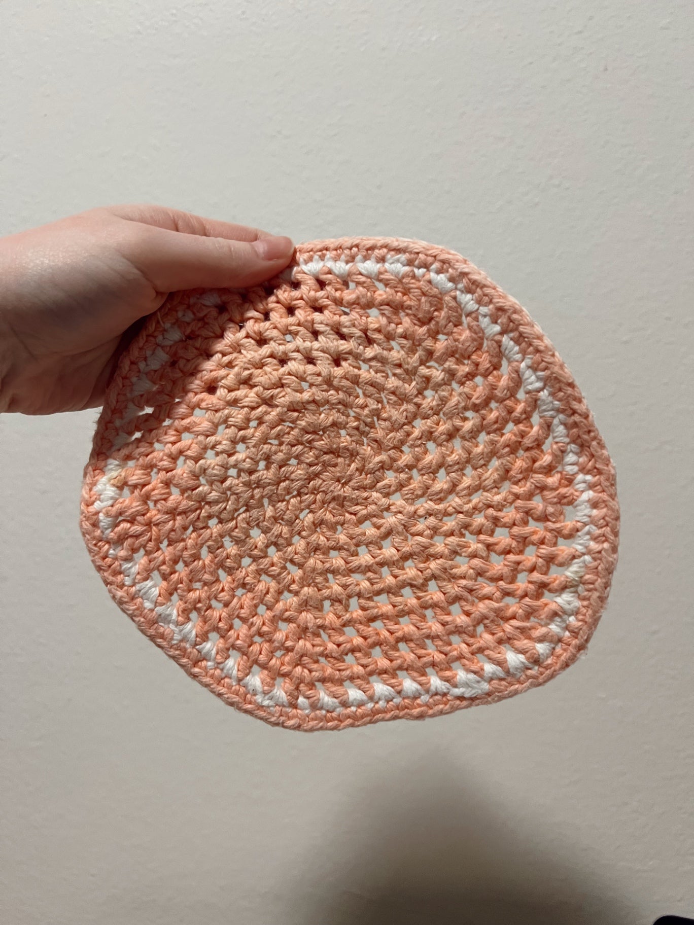 Pink and White Crochet Hotpad