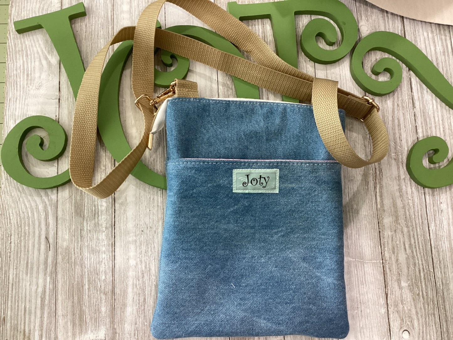 Cross body purse, Jean fabric
