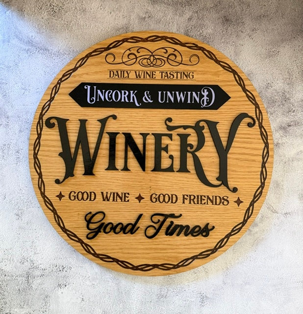 Wood/Acrylic Winery Sign