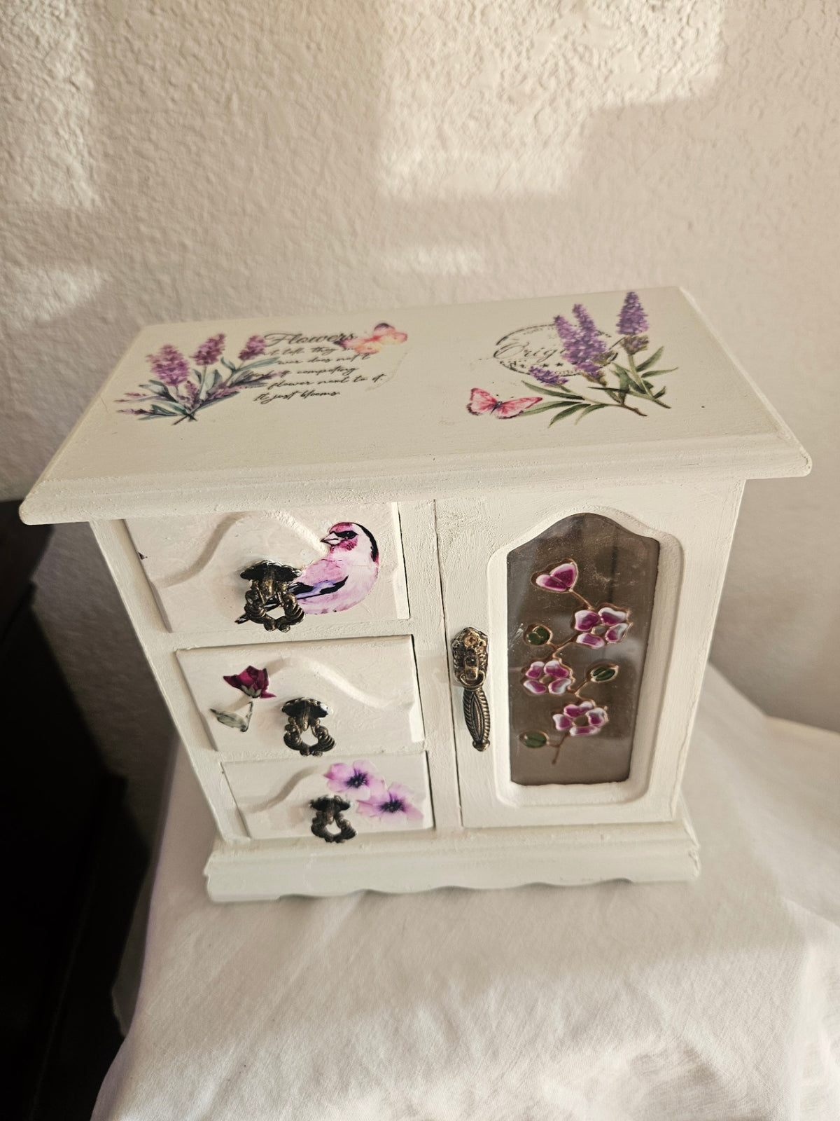 White Jewelry Box/LavenderTransfers