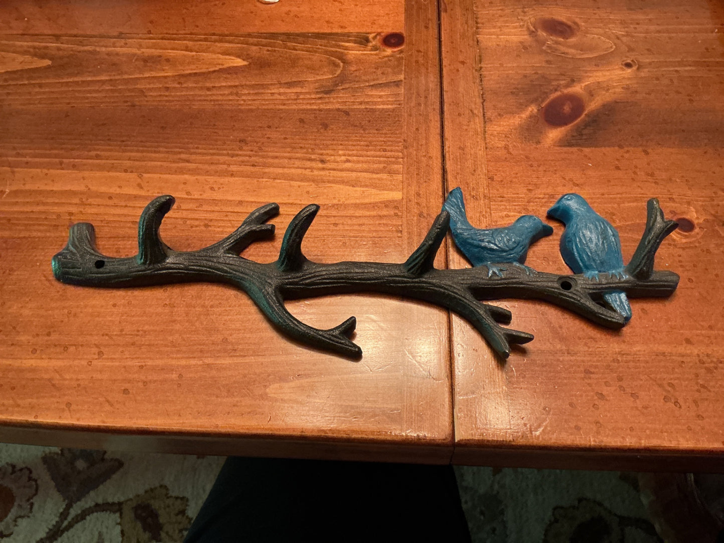 Cast iron blue birds on a branch