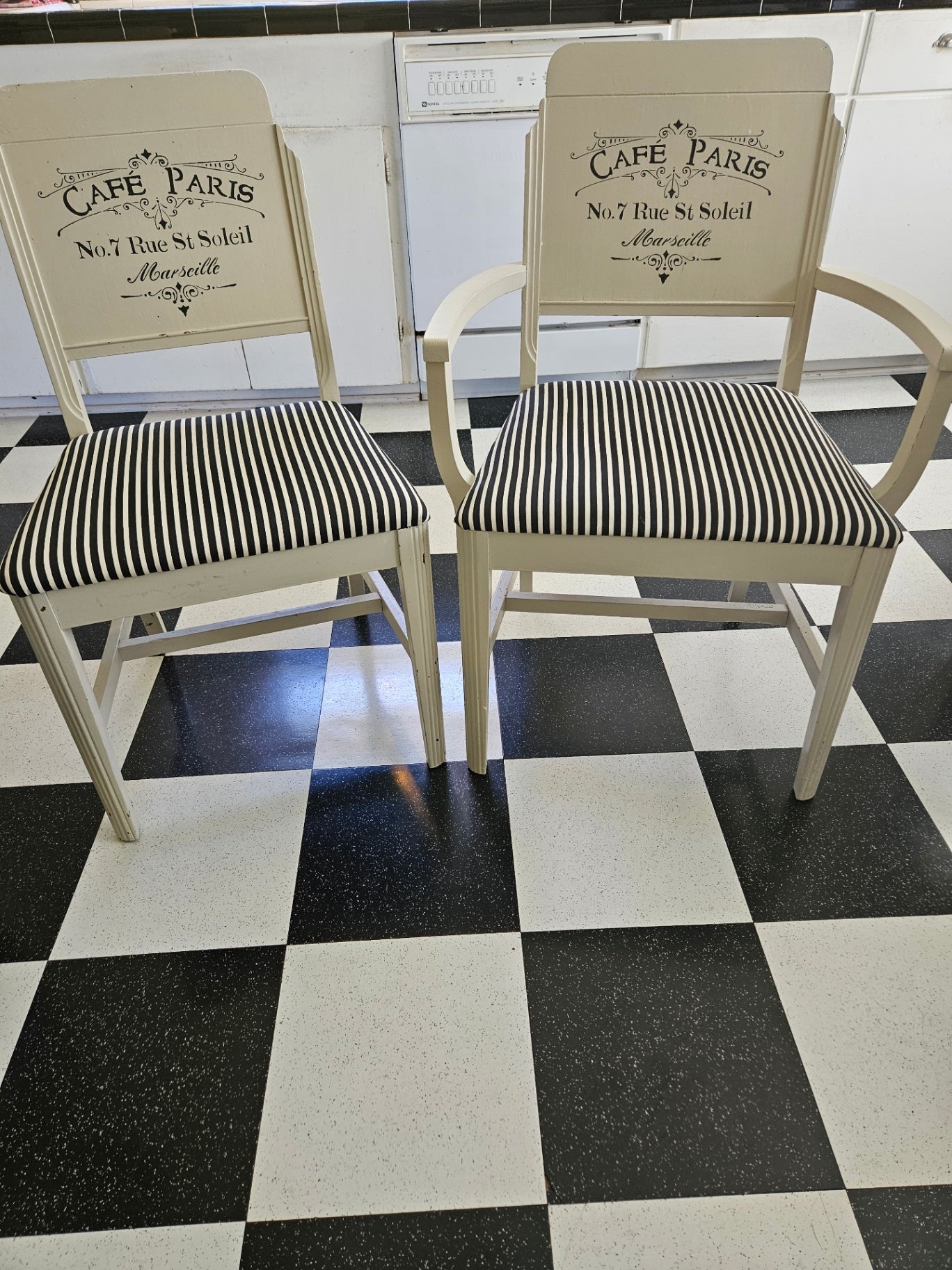 Pair of antique/vintage chippy chairs