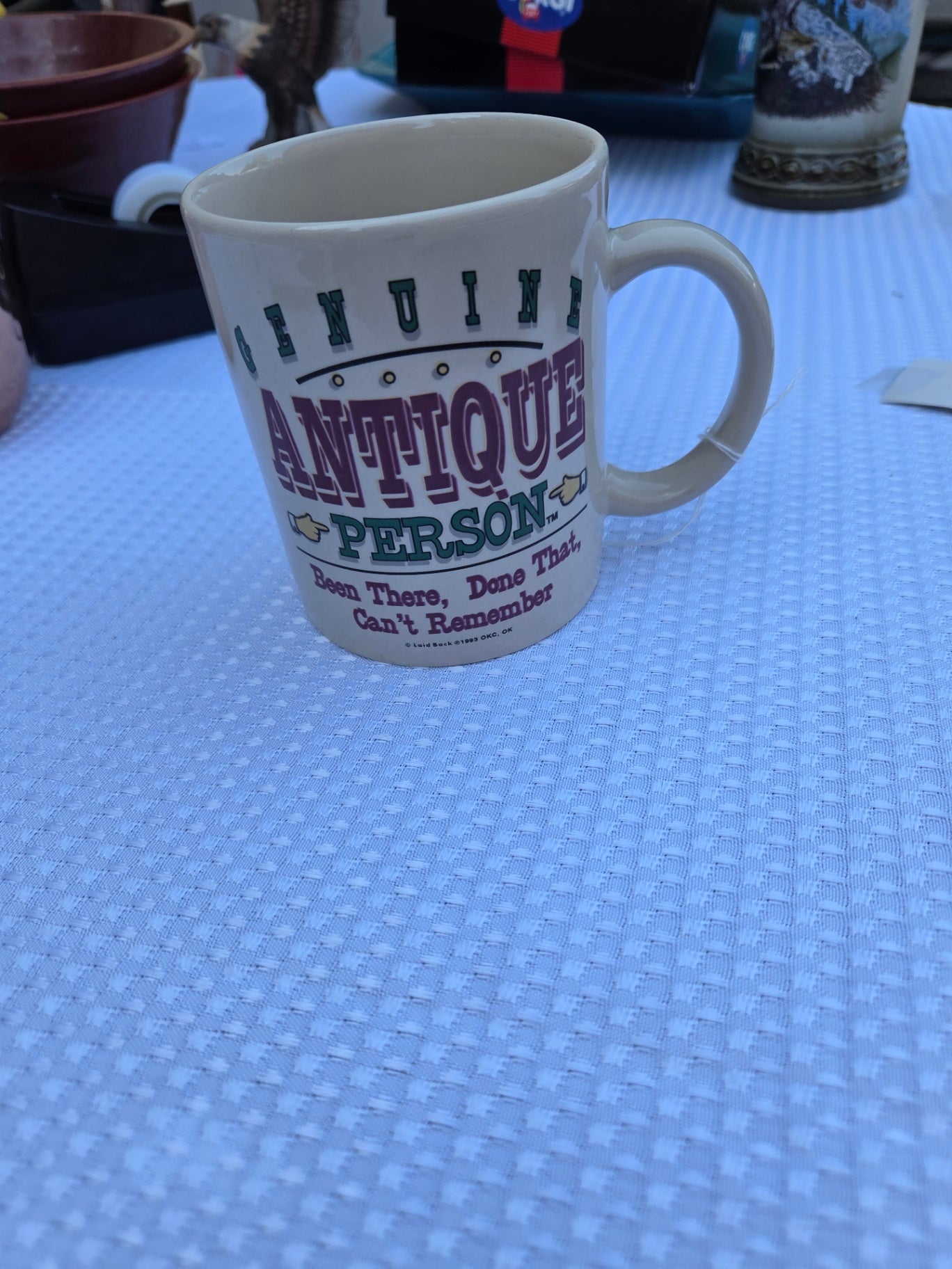 Antique person mug