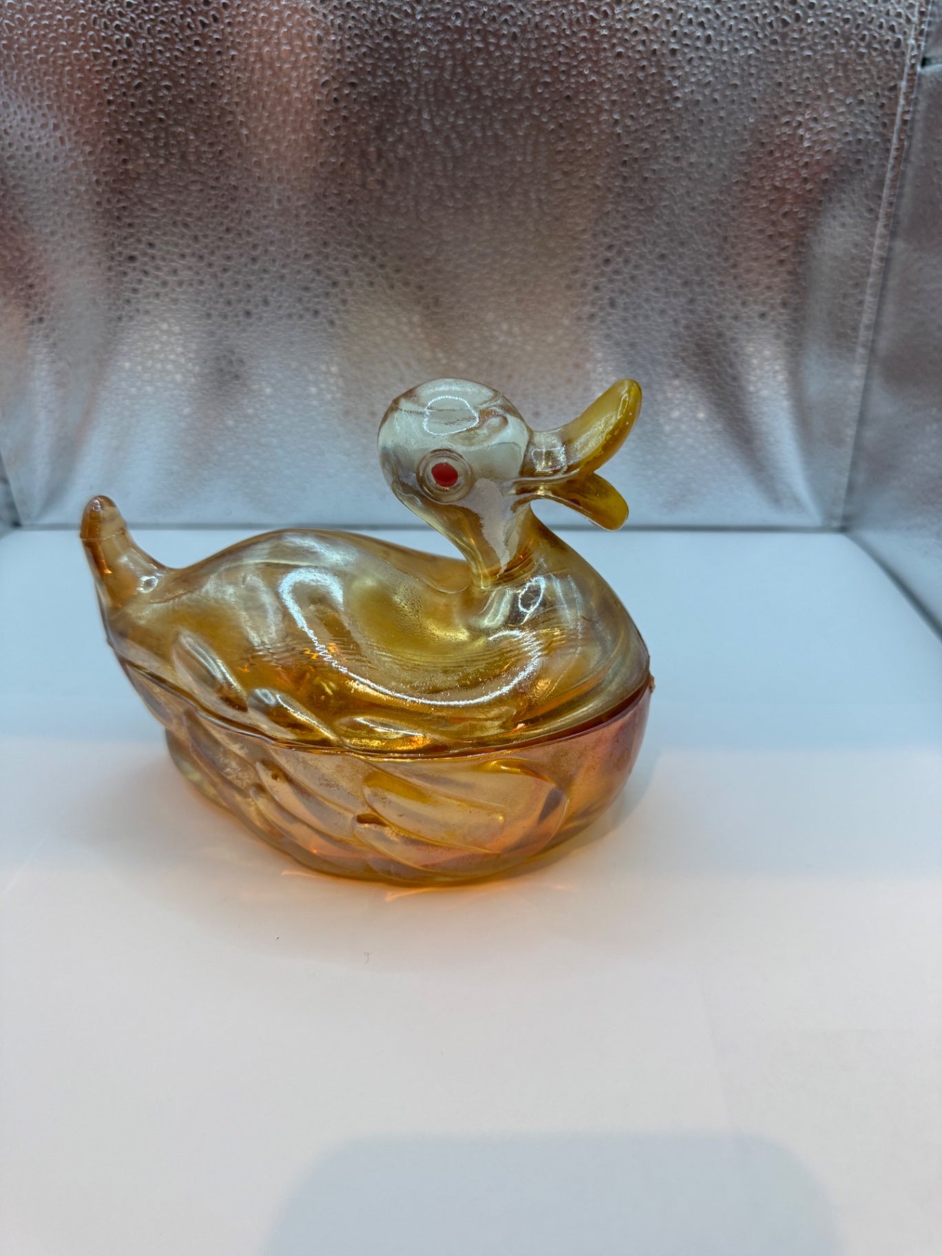 Vintage glass duck dish