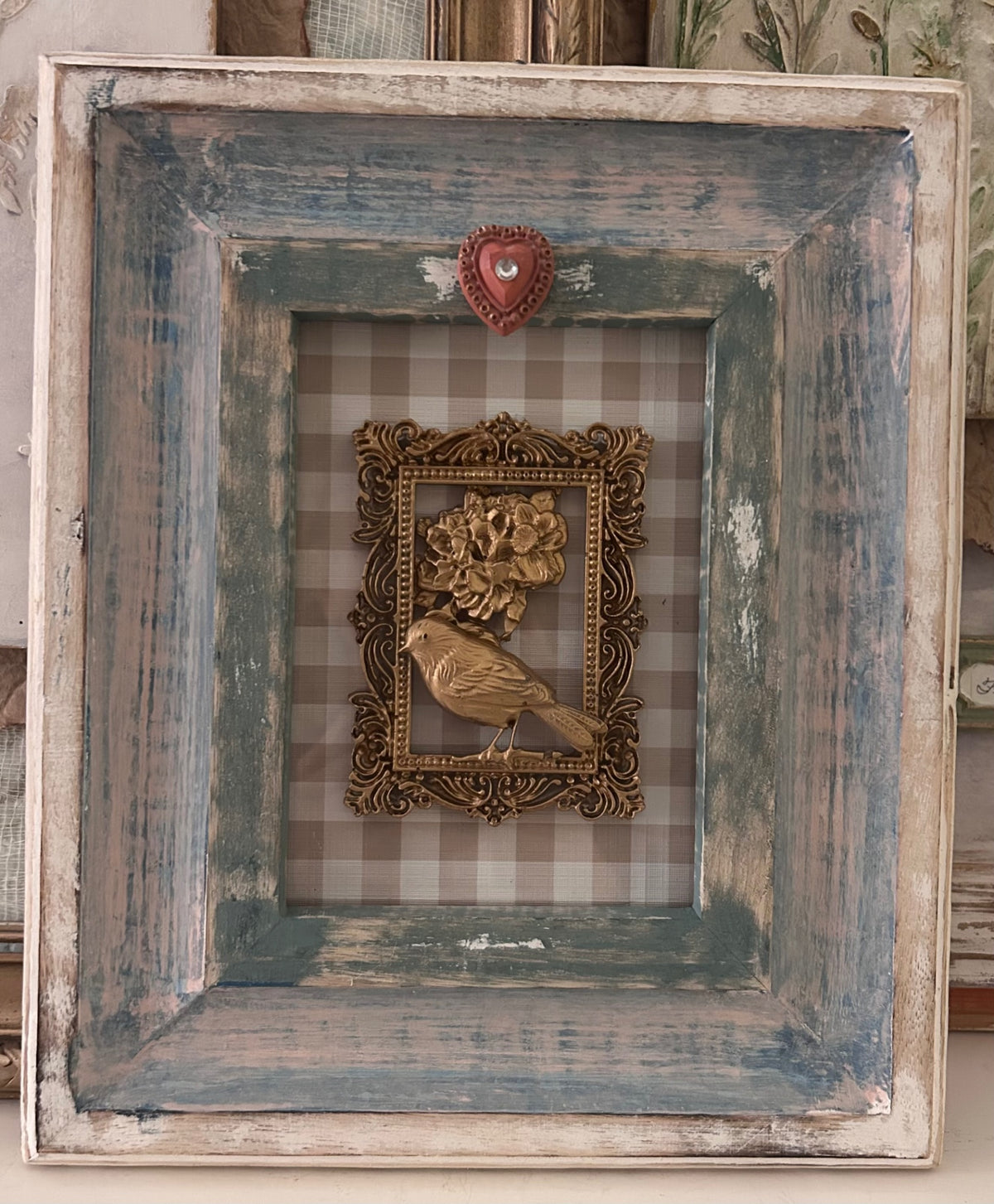 Framed Gathered Treasure - Love Bird