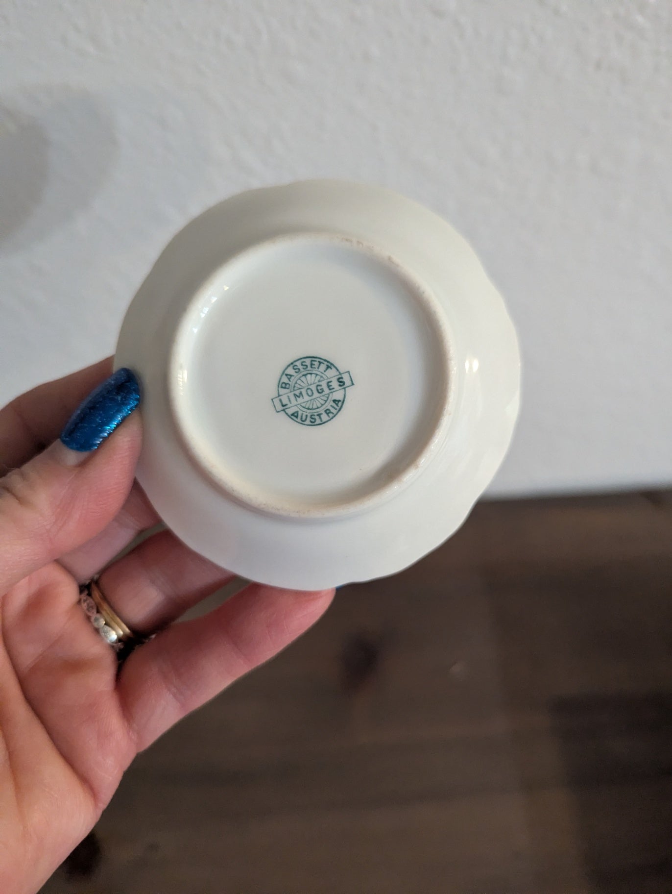 Vtg. Porcelain Limoges Floral Butter Pat