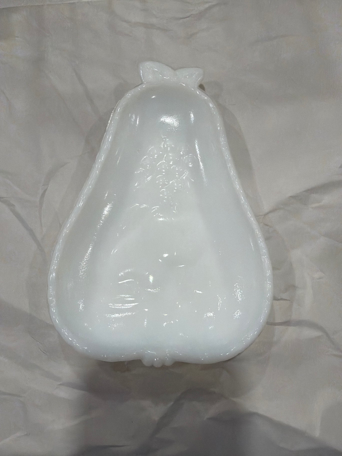 Vintage Hazel Atlas "Harvest Grape" White Milk Glass Trinket Dish