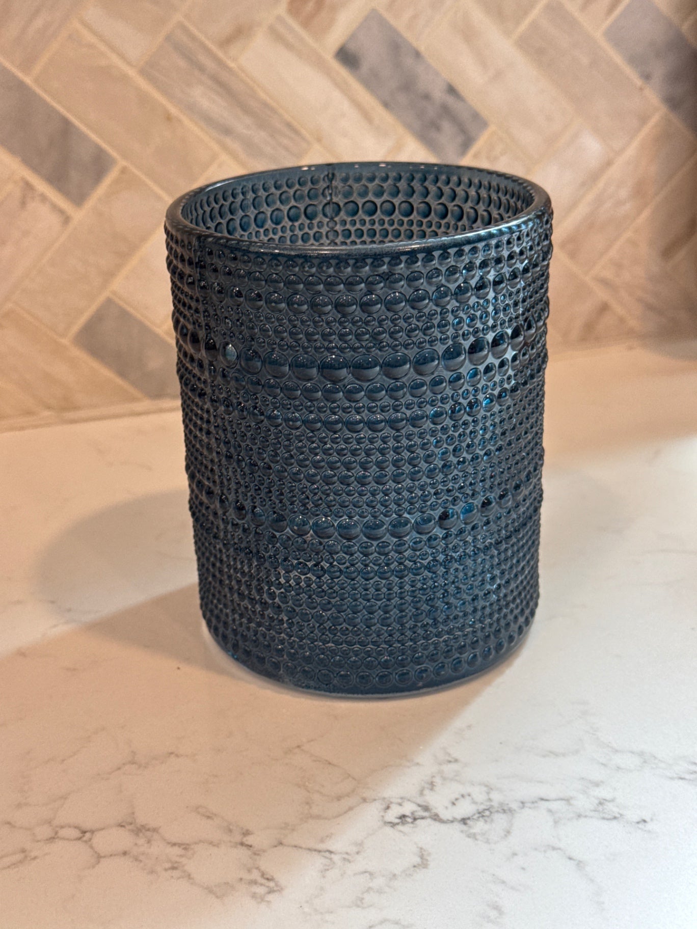 Blue Hobnail Vase