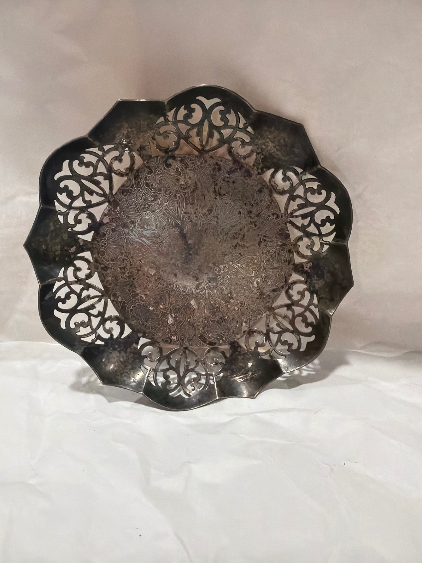 5.5" Rogers & Son Metal Footed Trinket Dish