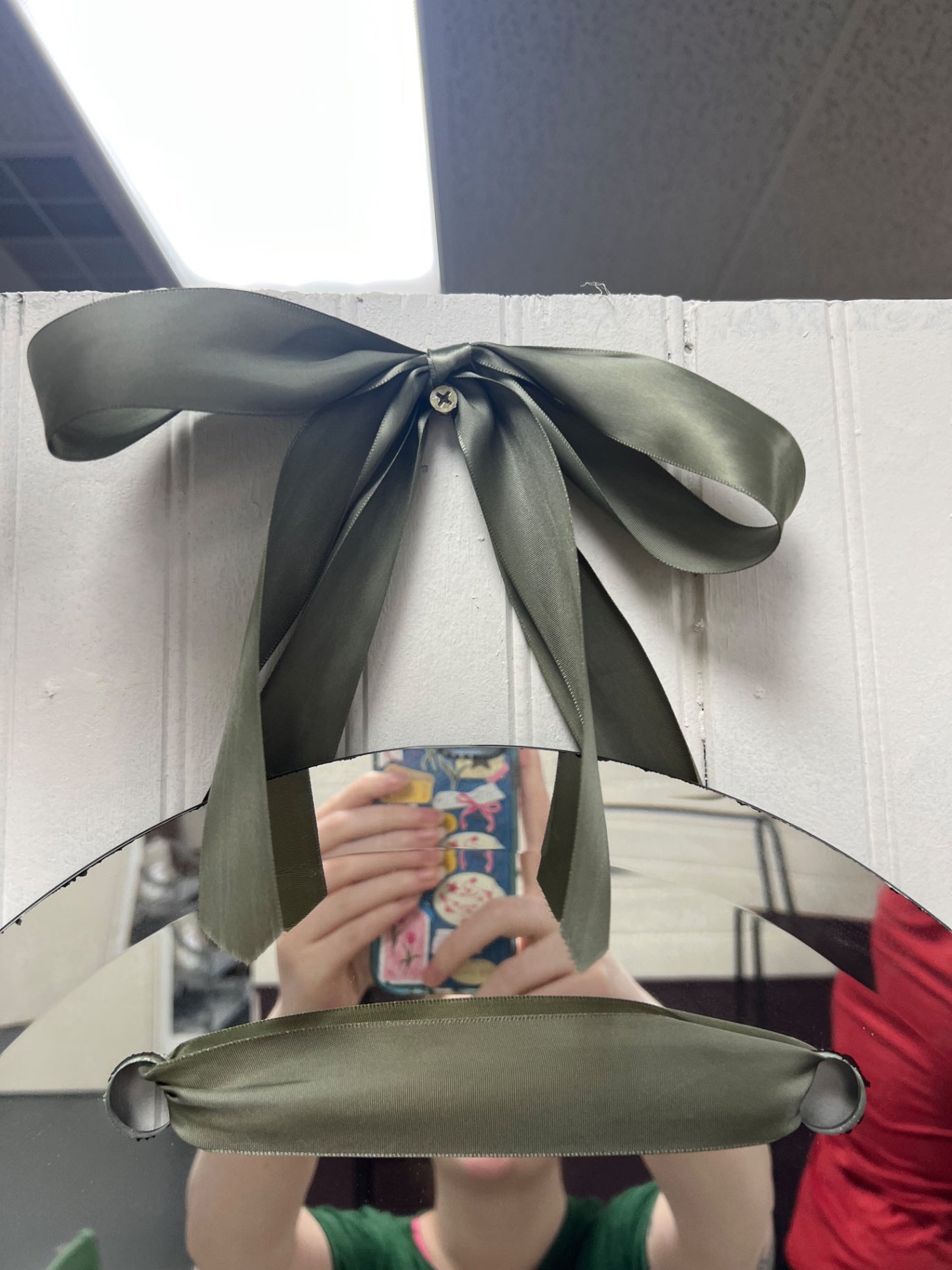 Vintage Wall Hanging Mirror with Bow