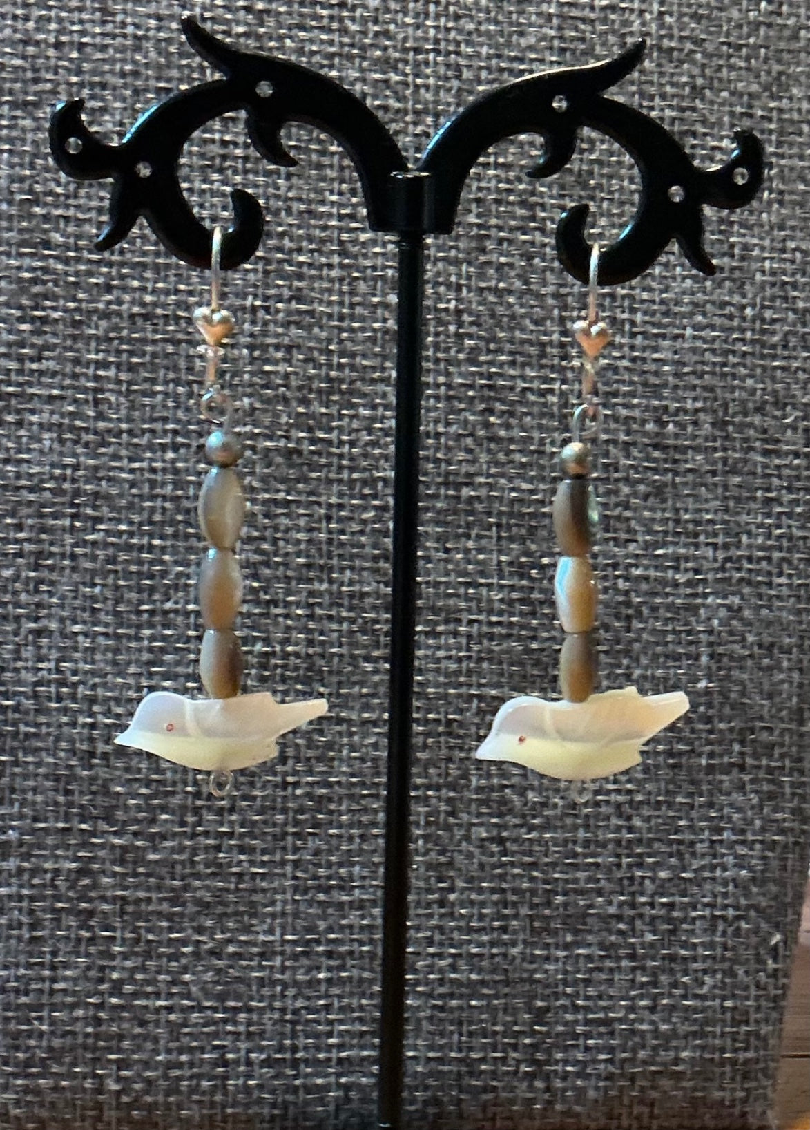 Mother of Pearl & Stone Bead Earrings