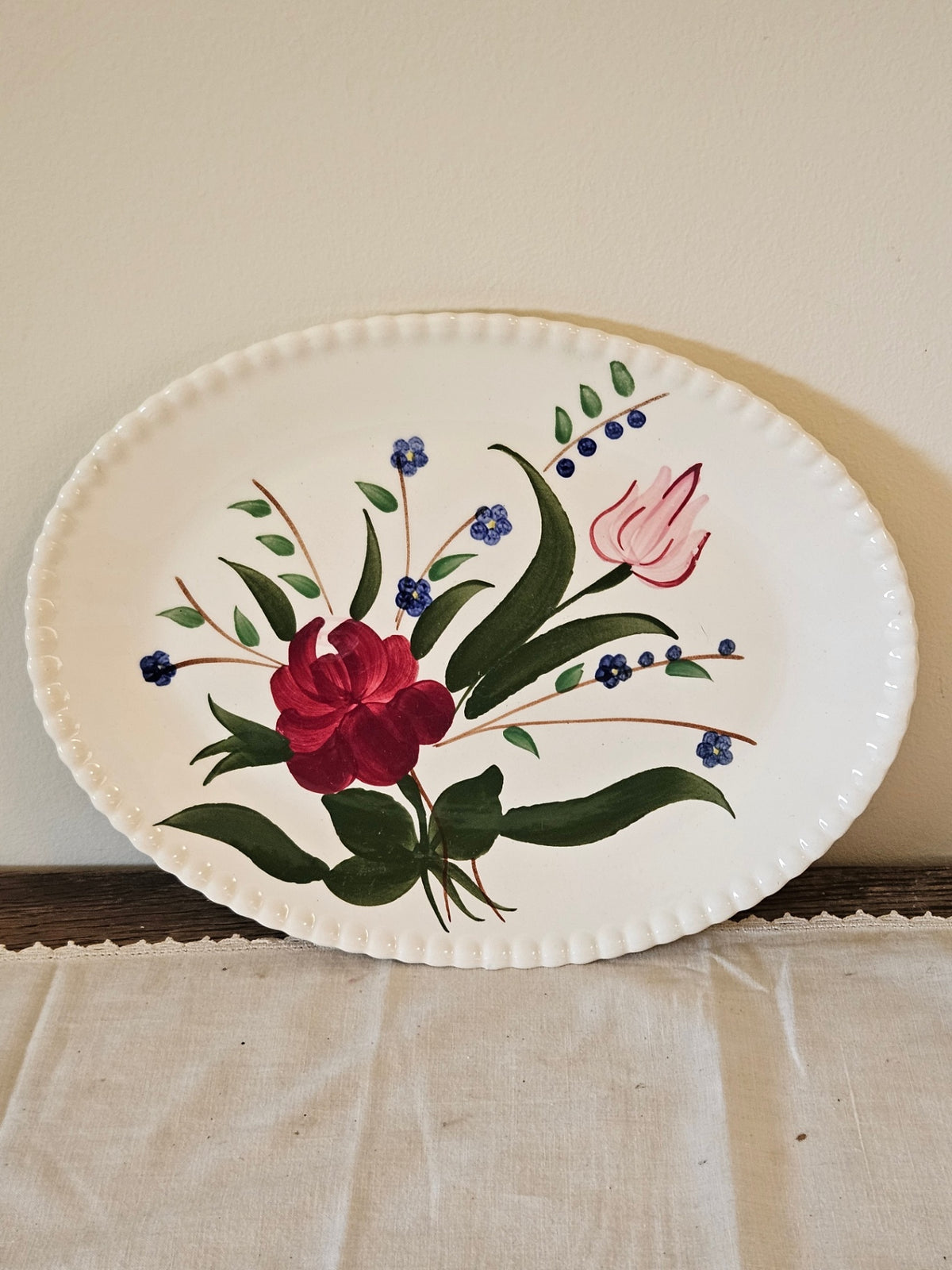 Vintage hand painted platter