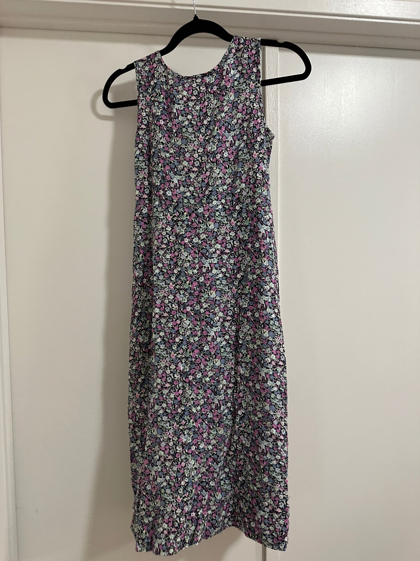 1990's Purple Floral Midi Dress