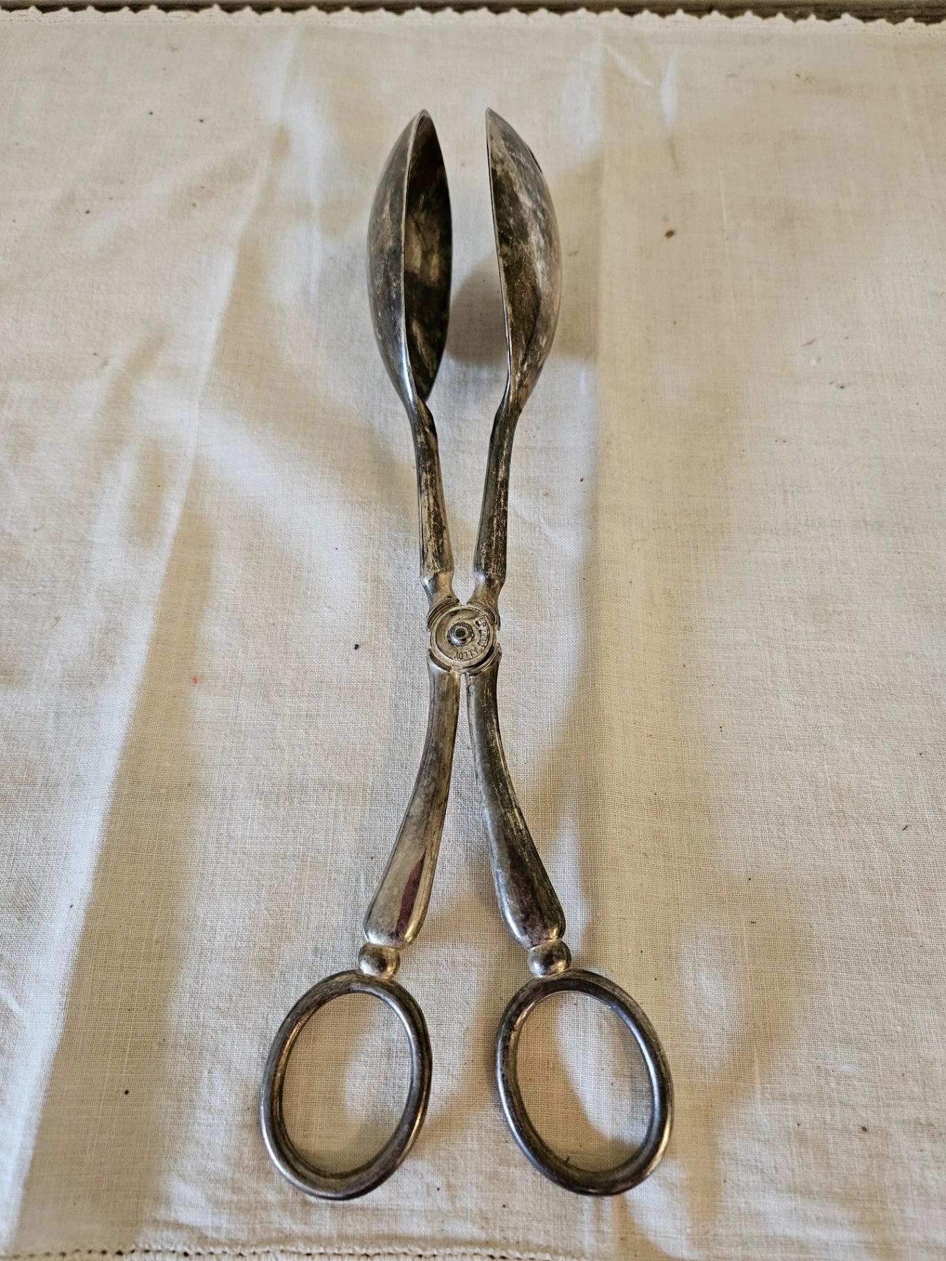 Vint silver alloy salad tongs Hong Kong