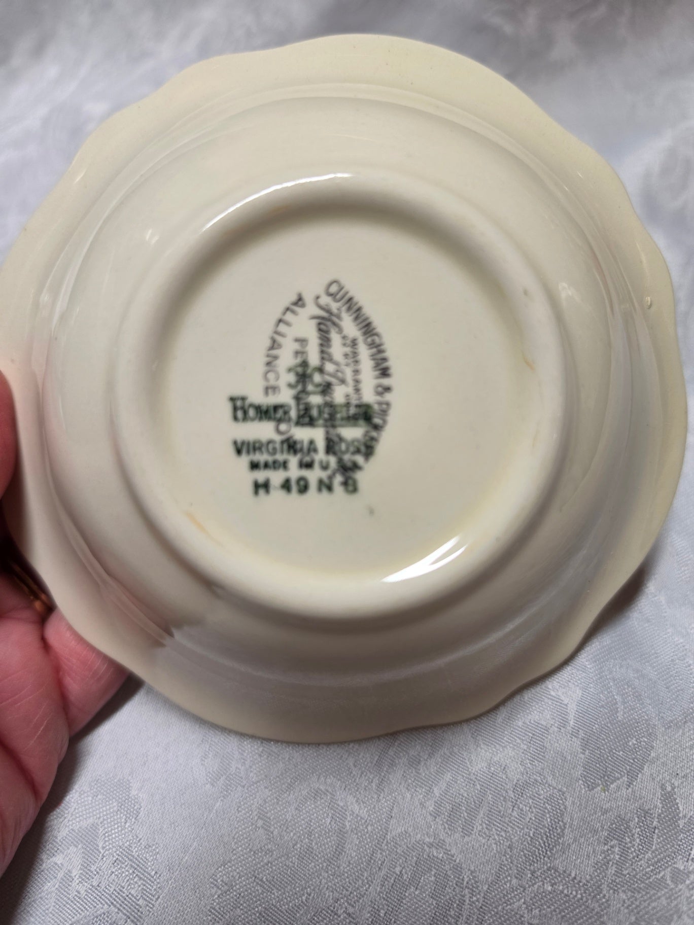homer laughlin petit point gold rim bowl