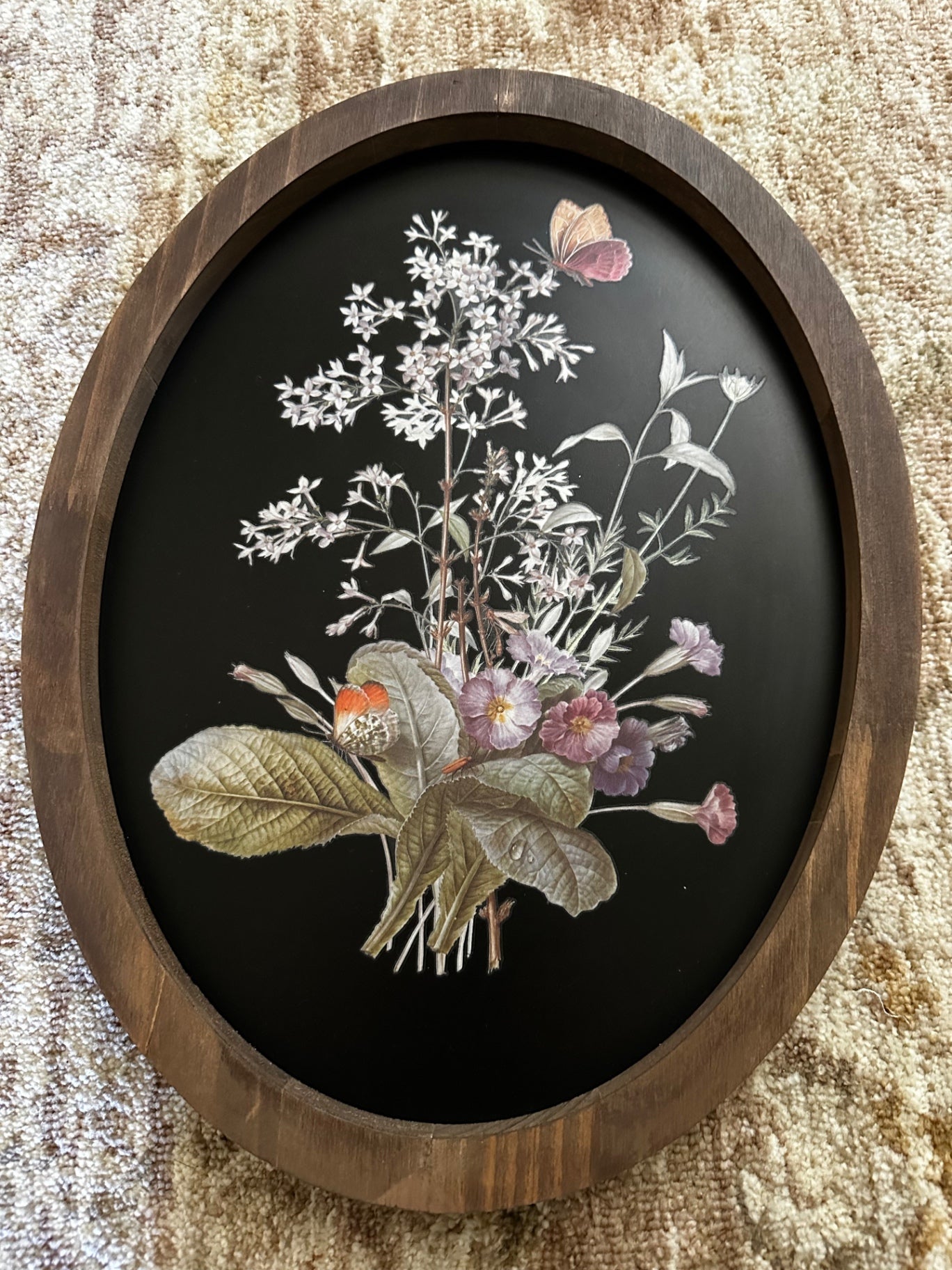 Oval picture with flowers