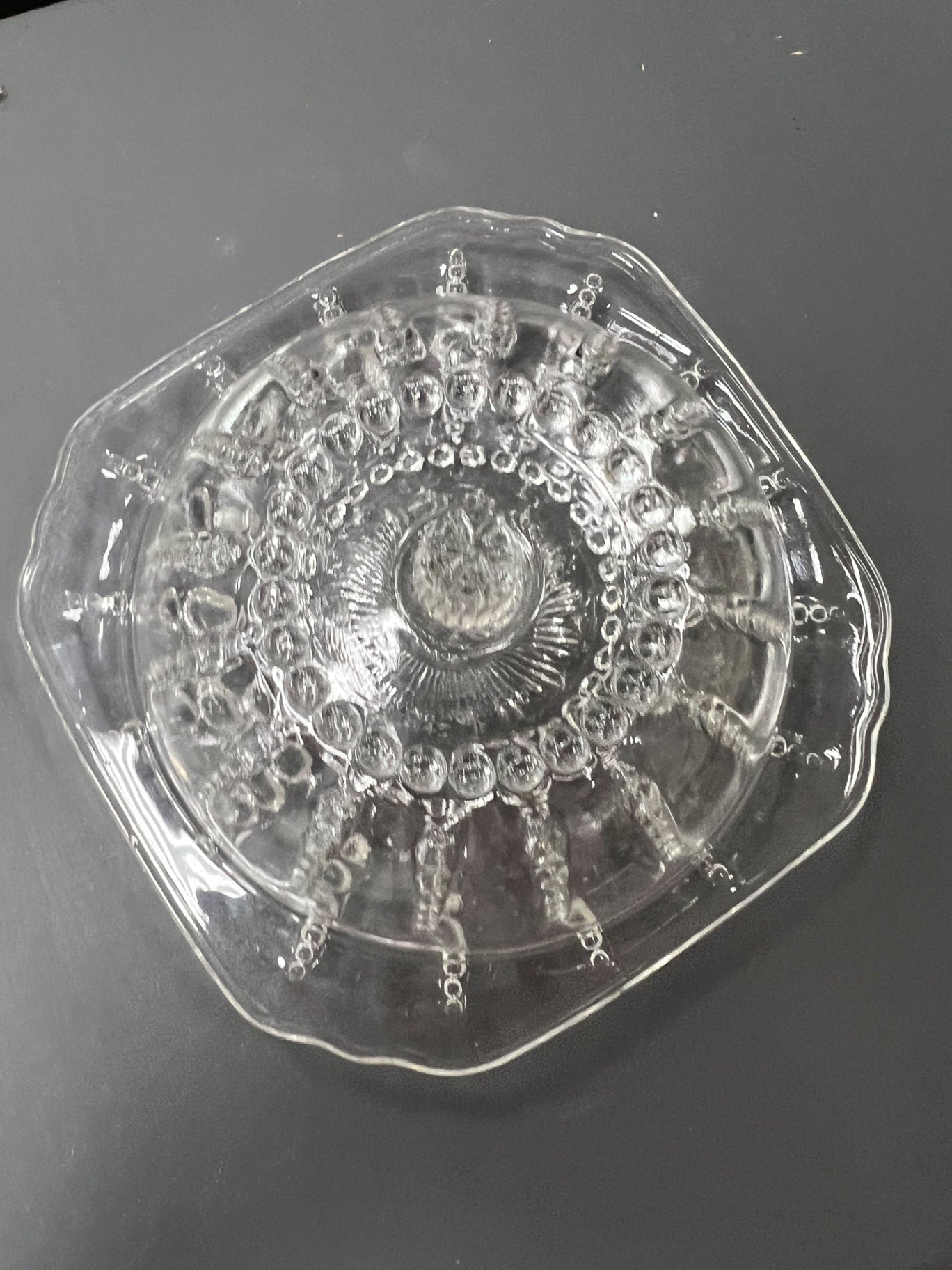 Vintage Crystal Glass Butter Dish
