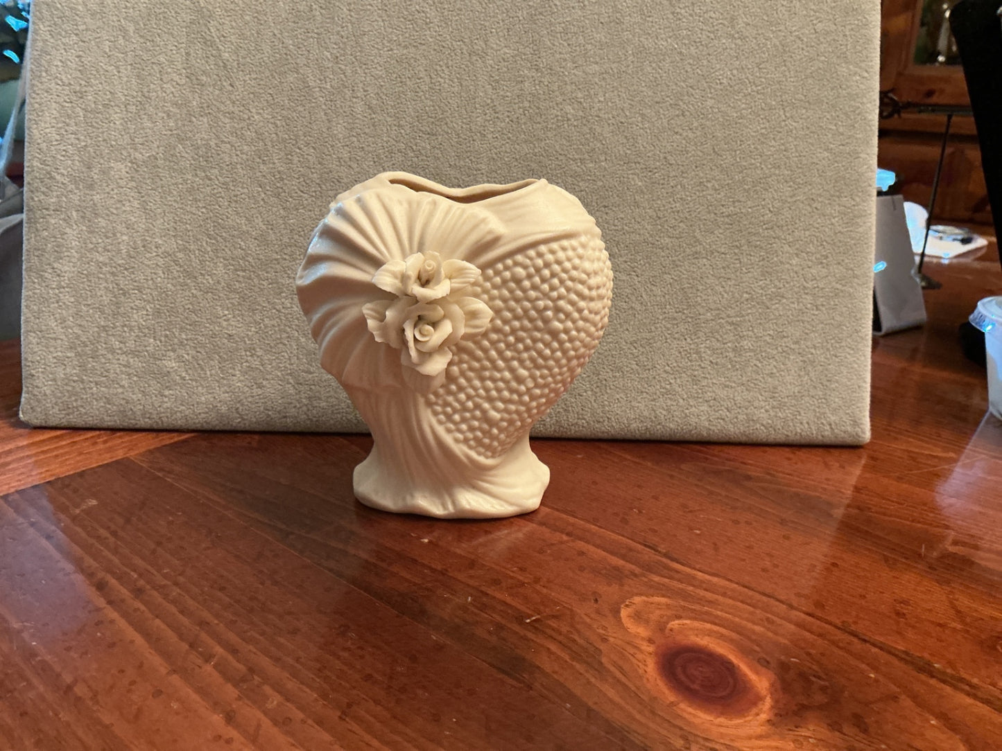 Ivory heart vase