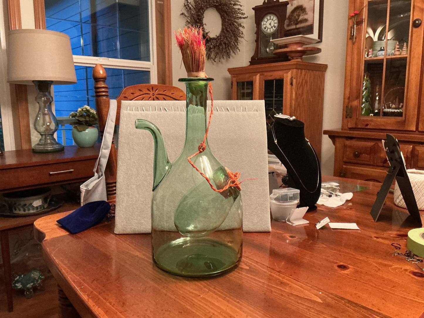 Italian green glass decanter