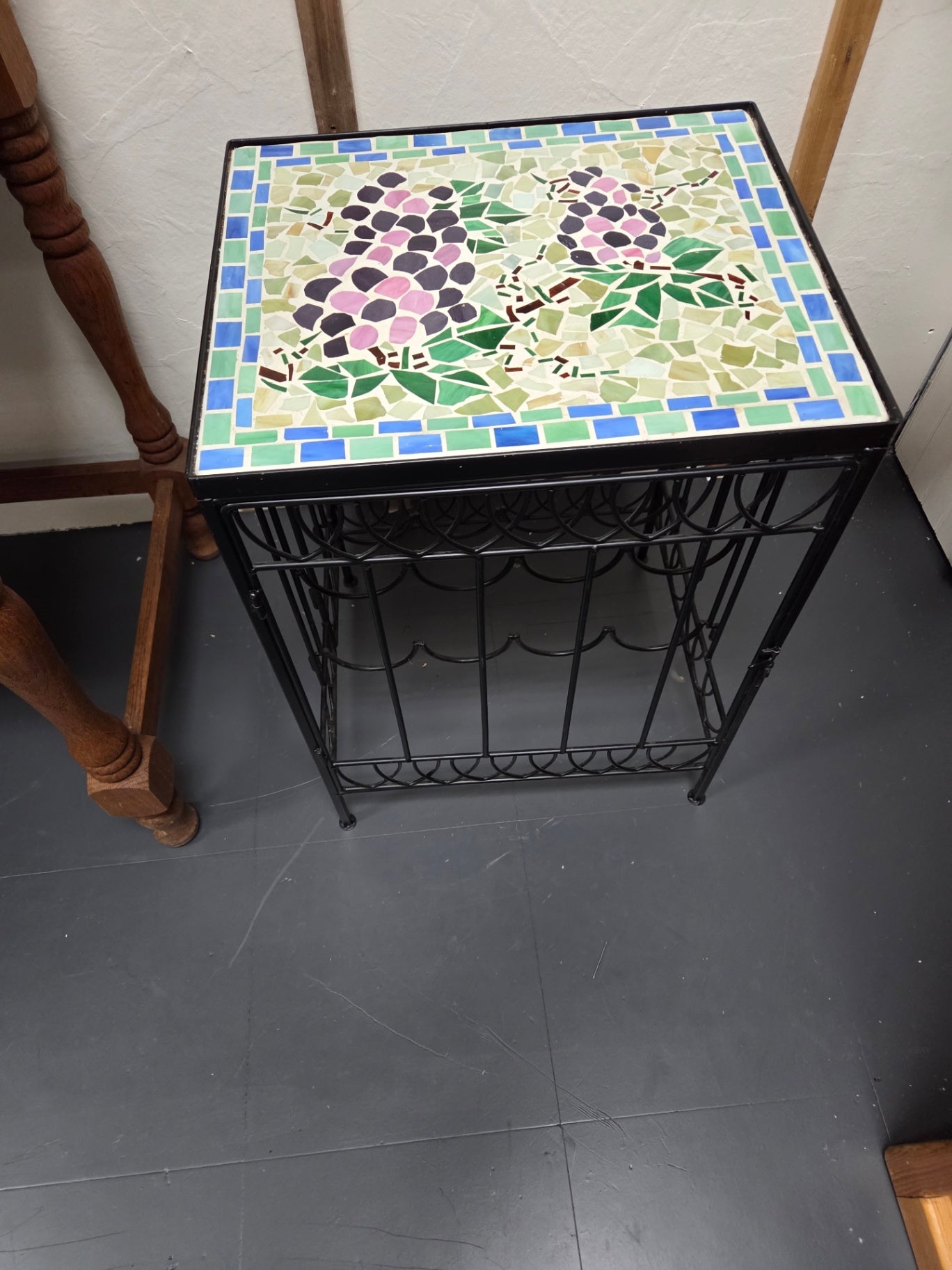 Mosaic wine rack table
