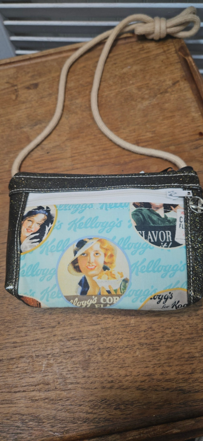 Vinyl cross body purse