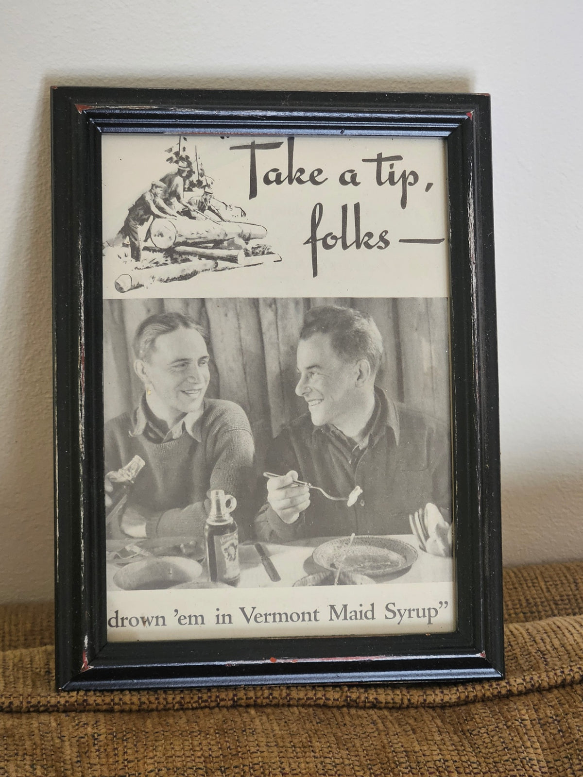Framed vint magazine ad 6x8