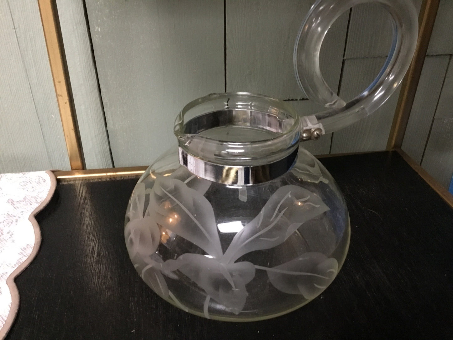 Mid Century DOROTHY THORPE etched glass teapot