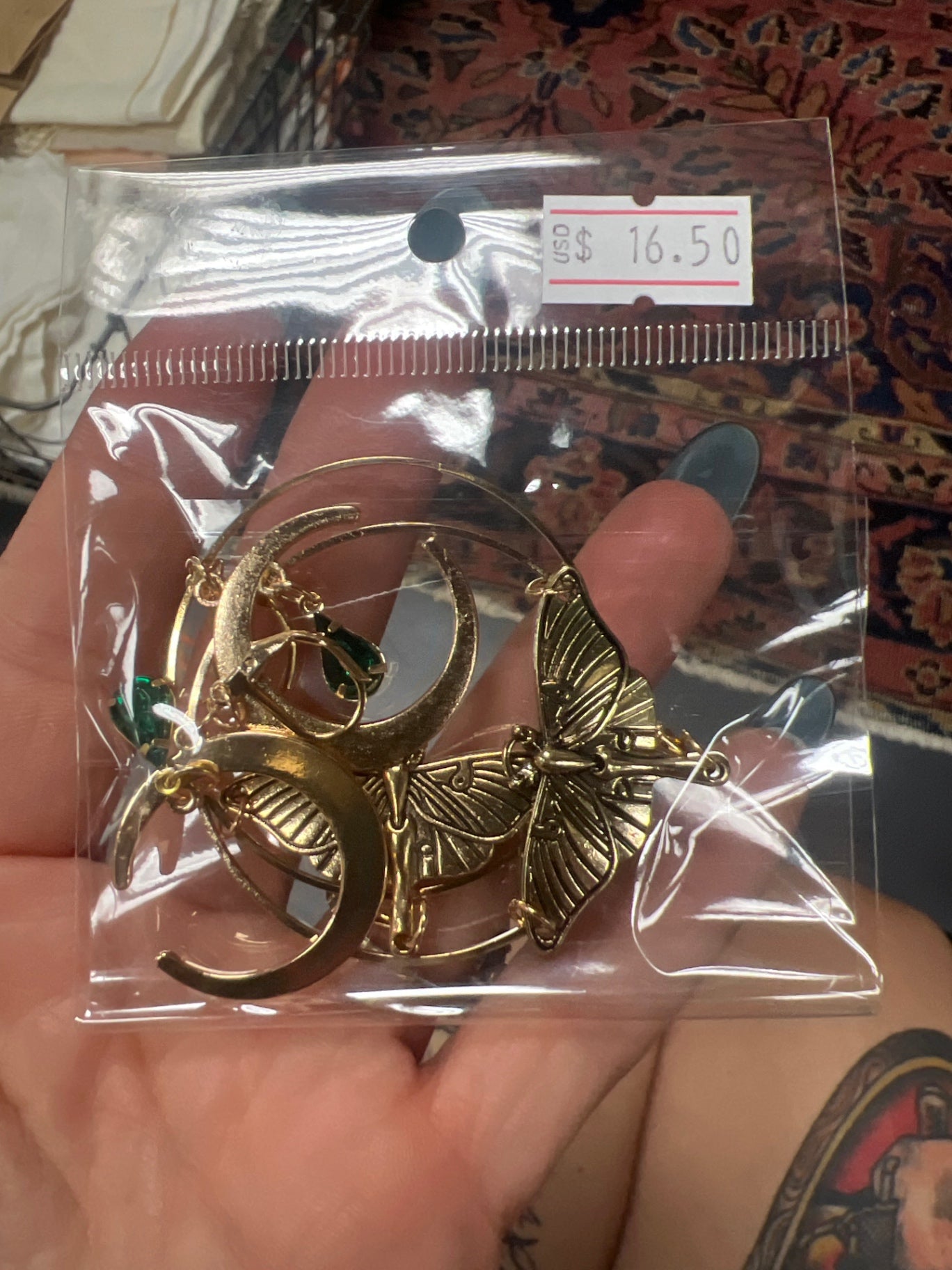Jewelry moth earrings