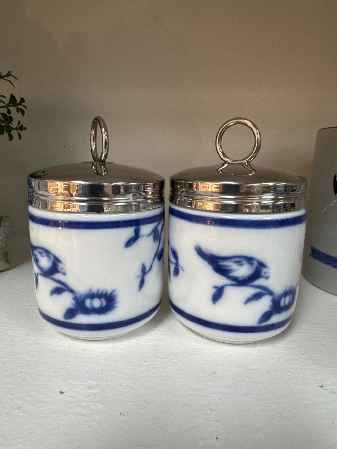 Vintage William Sonoma porcelain egg coddler set