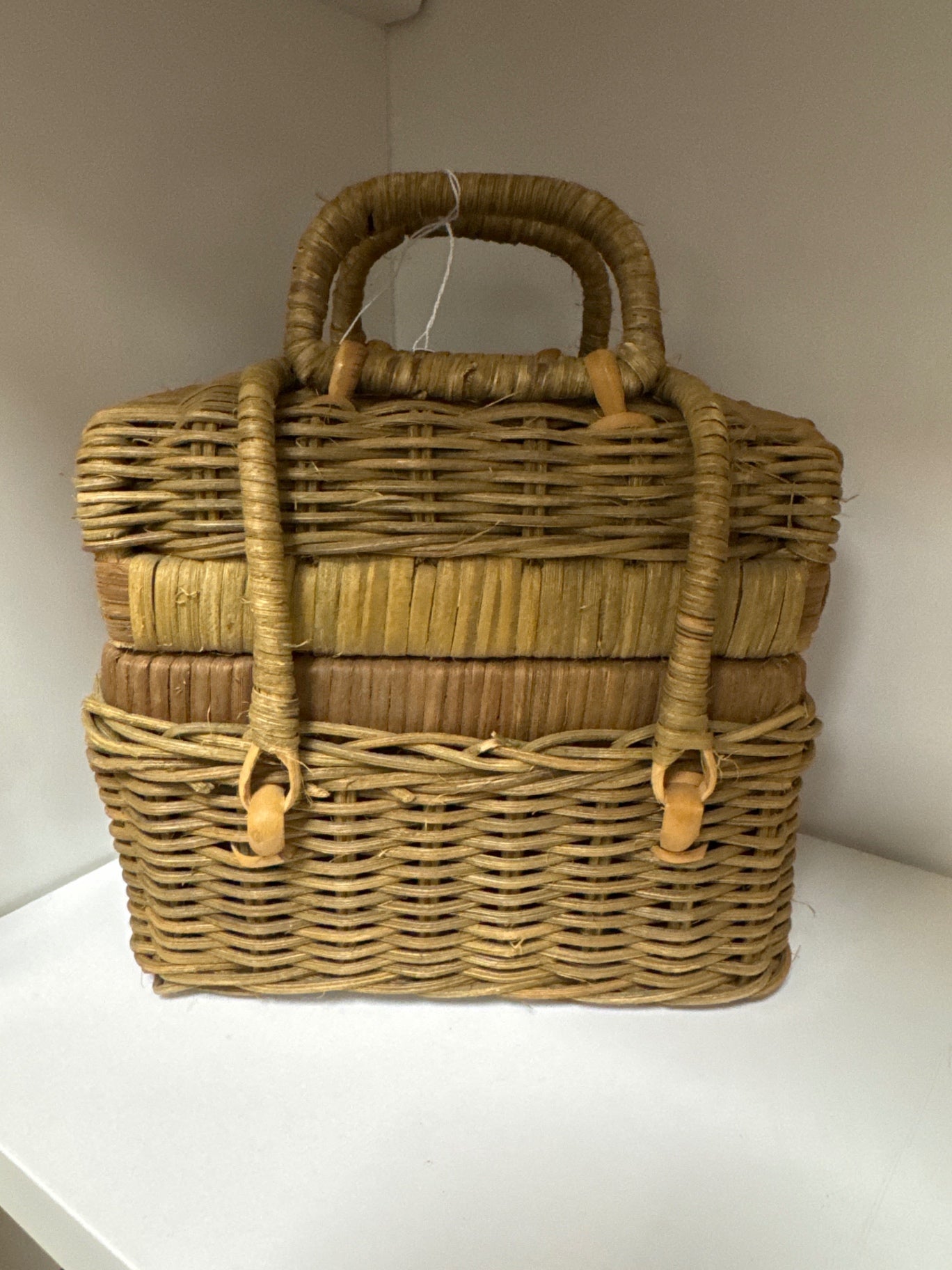 Vintage tiny picnic basket