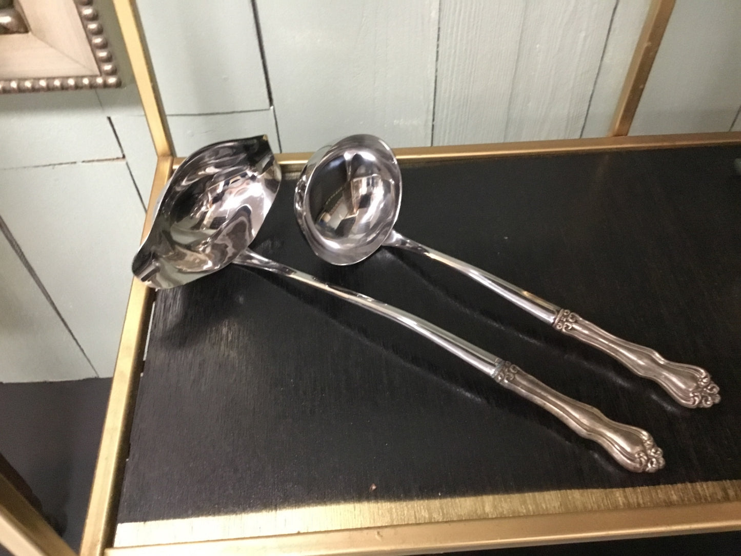 2 pc serving set with sterling silver handles