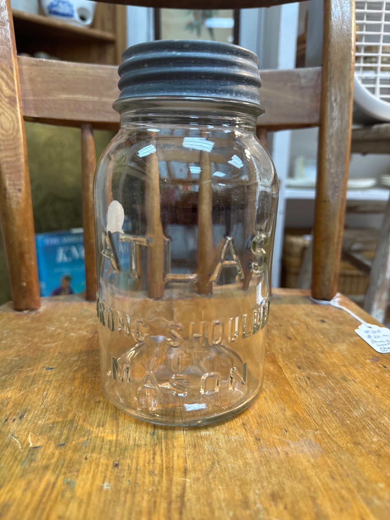 Atlas strong shoulder and mason jar