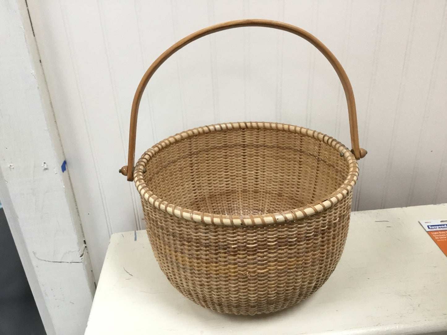 Nantucket style cane basket