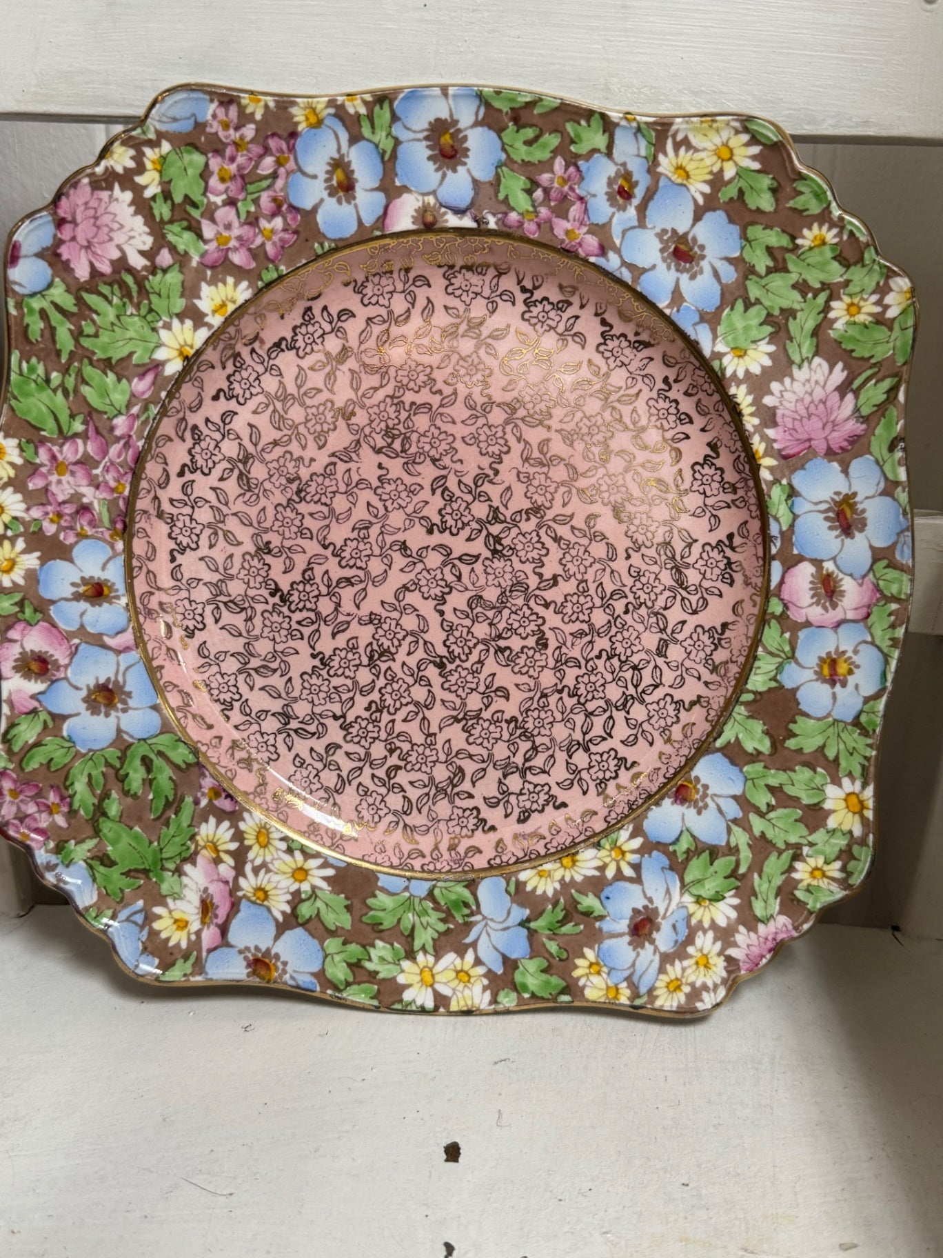 Pink Royal Winton Plate