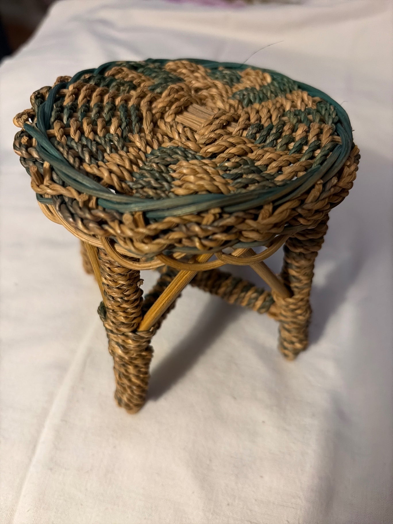 Mini 4 1/2” Rattan stool