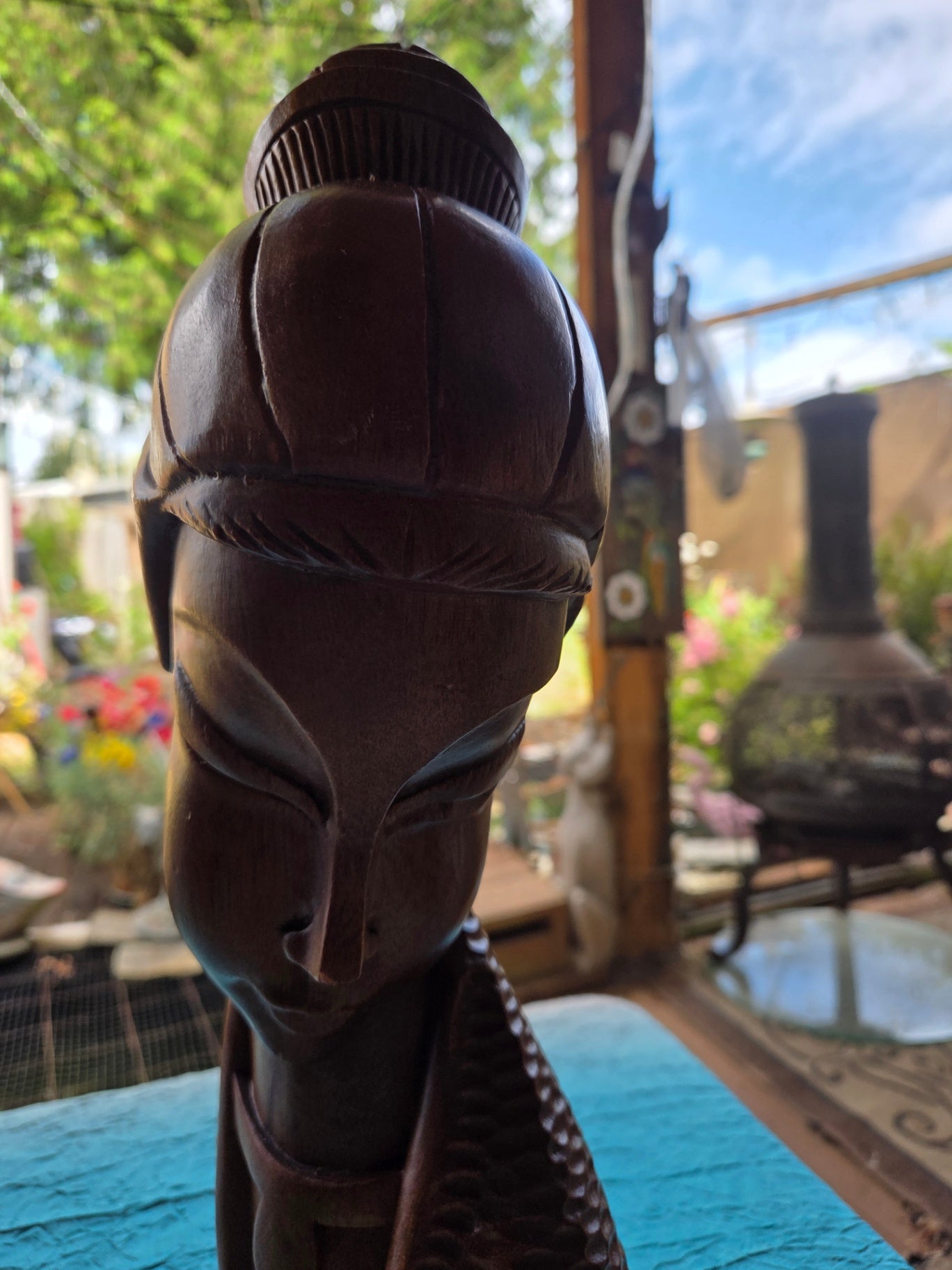 Asian hand curved bust