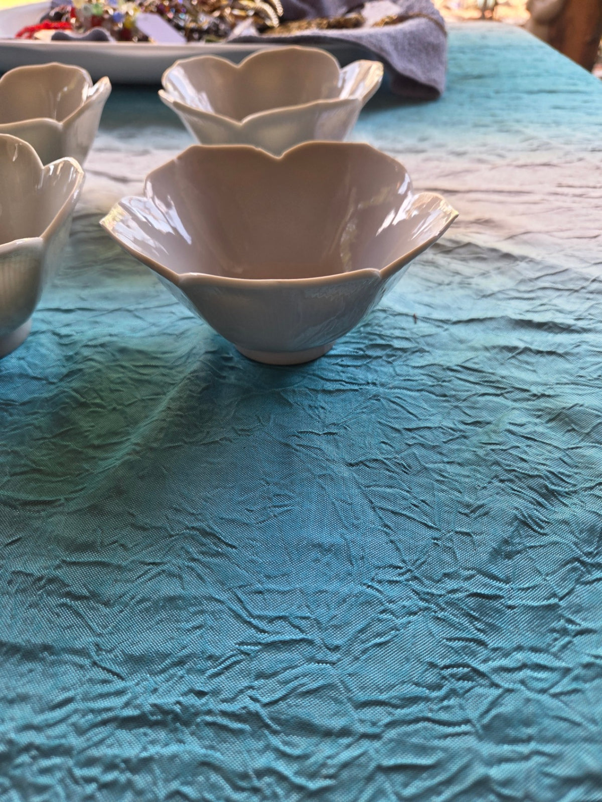 Four lotus flower bowls